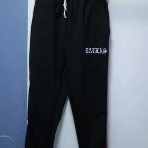 El Chuy Dallas UNISEX Pocket Jogger Pants Black w/Red & White side stripes